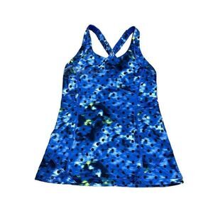 Lululemon Blue Polka Dot Sports Bra Tank Top Yoga Top Small